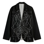 Black And White Gemini Sign Print Men's Blazer