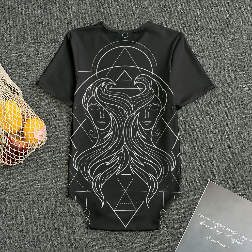 Black And White Gemini Sign Print Men's Bodysuit
