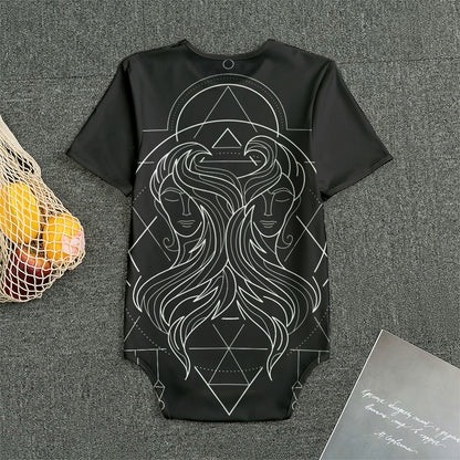 Black And White Gemini Sign Print Men's Bodysuit