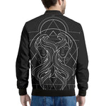 Black And White Gemini Sign Print Men's Bomber Jacket