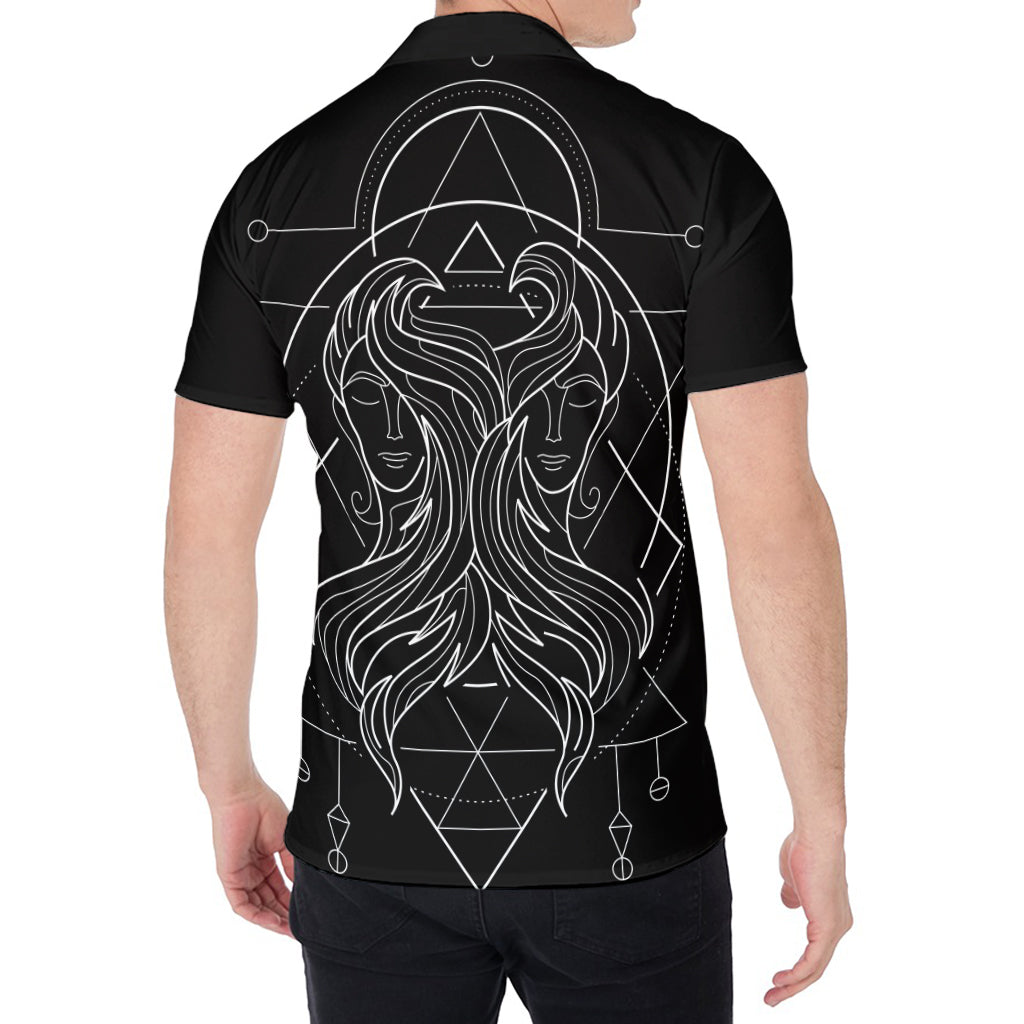 Black And White Gemini Sign Print Men's Shirt