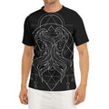 Black And White Gemini Sign Print Men's Short Sleeve Rash Guard
