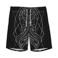 Black And White Gemini Sign Print Men's Athletic Shorts