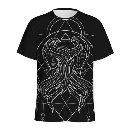 Black And White Gemini Sign Print Men's Sports T-Shirt