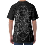 Black And White Gemini Sign Print Men's Velvet T-Shirt