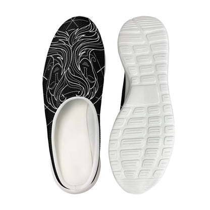 Black And White Gemini Sign Print Mesh Casual Shoes