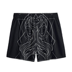 Black And White Gemini Sign Print Mesh Shorts