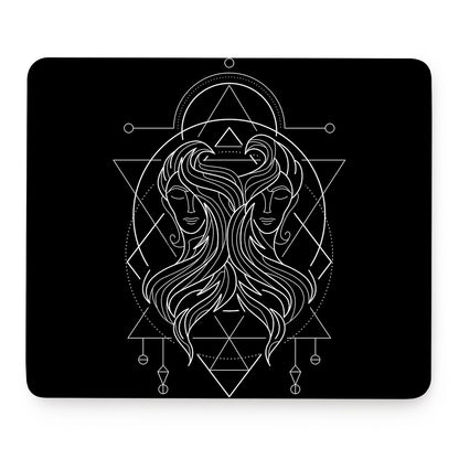 Black And White Gemini Sign Print Mouse Pad