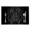 Black And White Gemini Sign Print Placemat