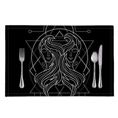 Black And White Gemini Sign Print Placemat