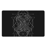 Black And White Gemini Sign Print Polyester Doormat