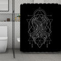 Black And White Gemini Sign Print Polyester Shower Curtain