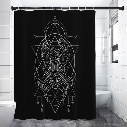 Black And White Gemini Sign Print Premium Shower Curtain