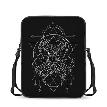 Black And White Gemini Sign Print Rectangular Crossbody Bag