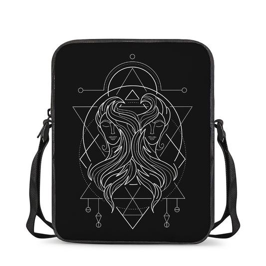 Black And White Gemini Sign Print Rectangular Crossbody Bag