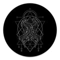 Black And White Gemini Sign Print Round Floor Mat