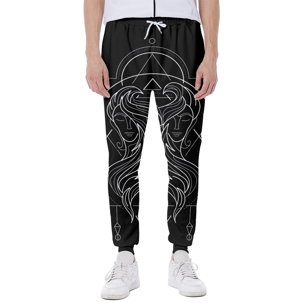 Black And White Gemini Sign Print Scuba Joggers