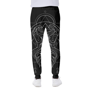 Black And White Gemini Sign Print Scuba Joggers