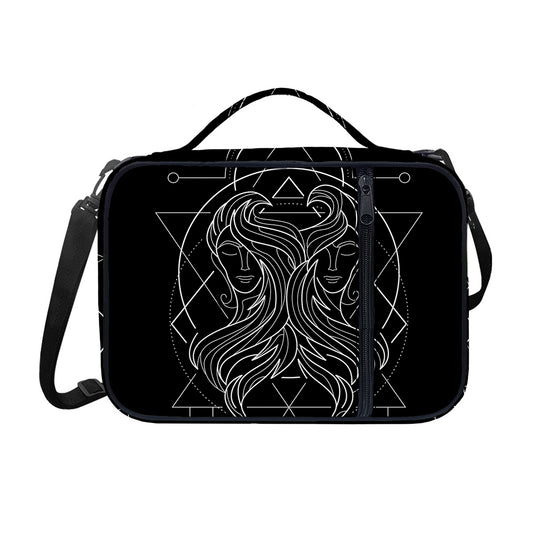 Black And White Gemini Sign Print Shoulder Strap Bible Bag