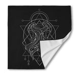 Black And White Gemini Sign Print Silk Bandana