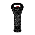 Black And White Gemini Sign Print Single Neoprene Wine Tote