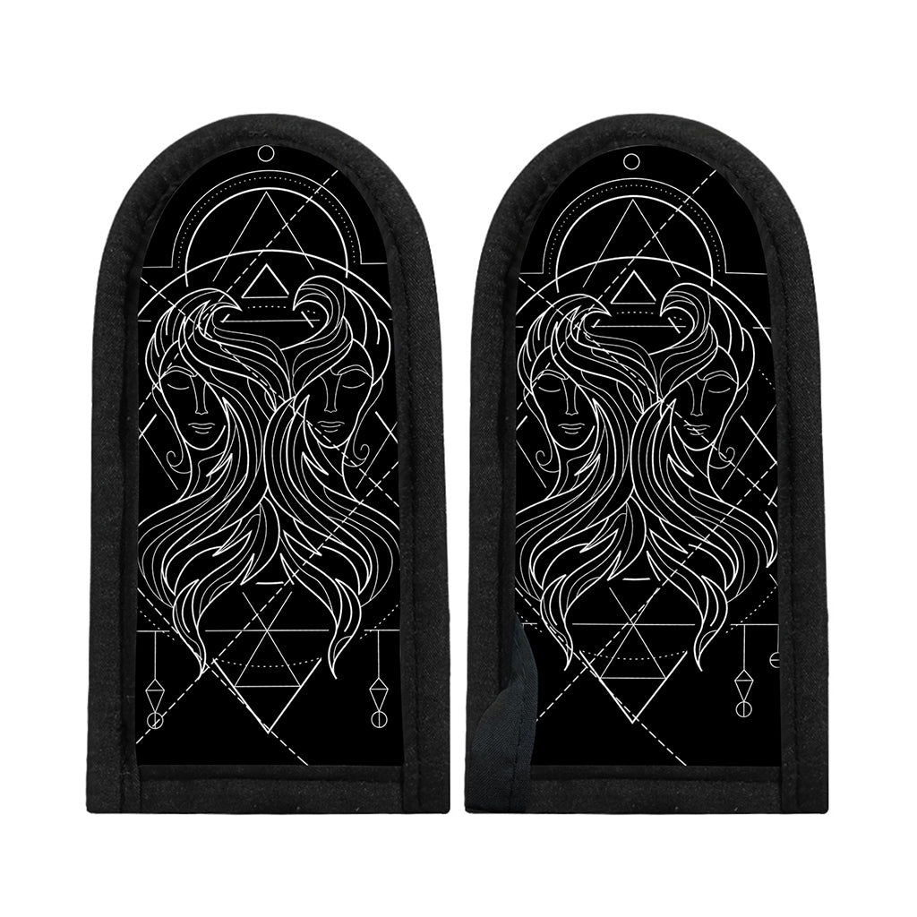 Black And White Gemini Sign Print Skillet Handle Cover