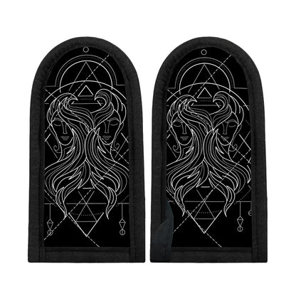 Black And White Gemini Sign Print Skillet Handle Cover