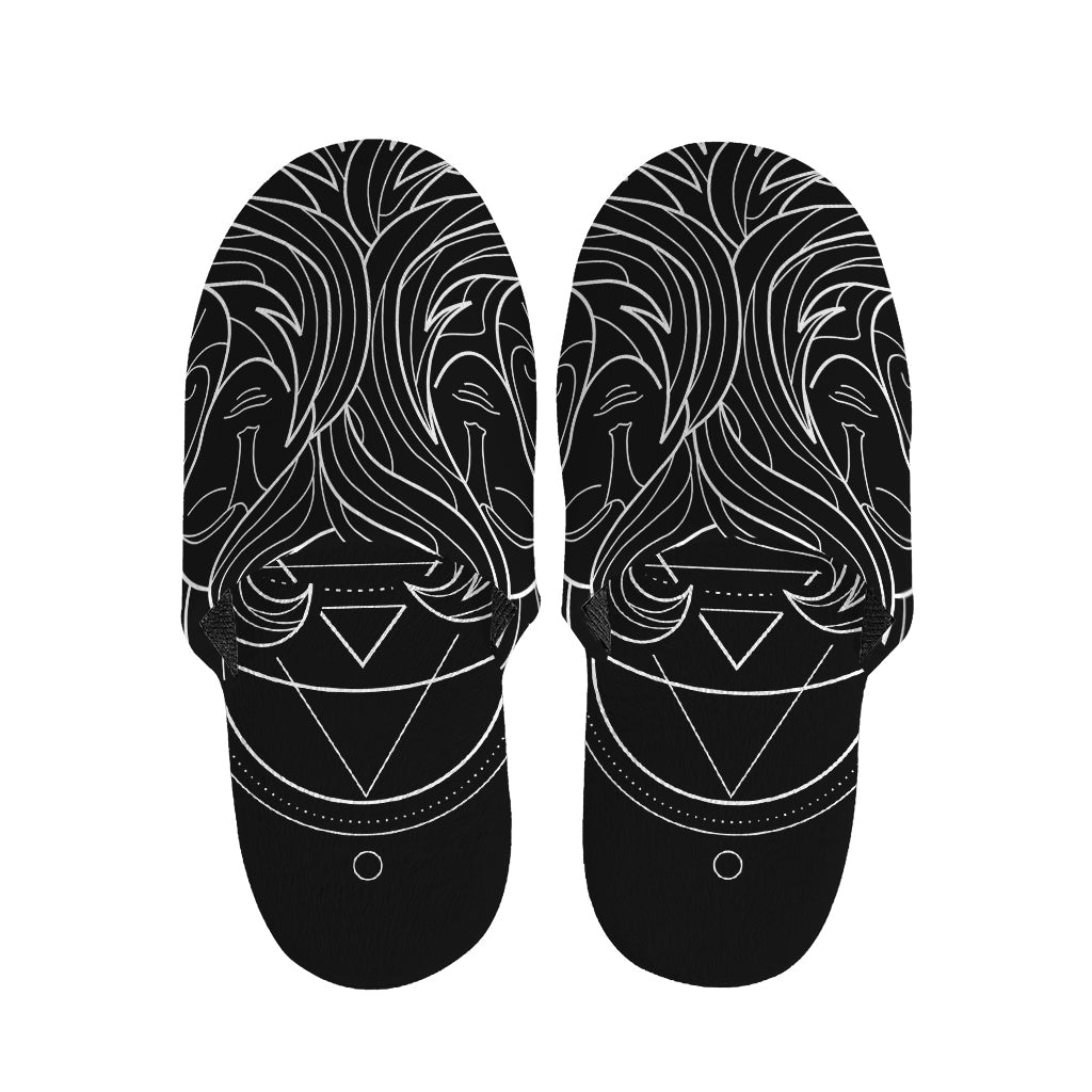 Black And White Gemini Sign Print Slippers
