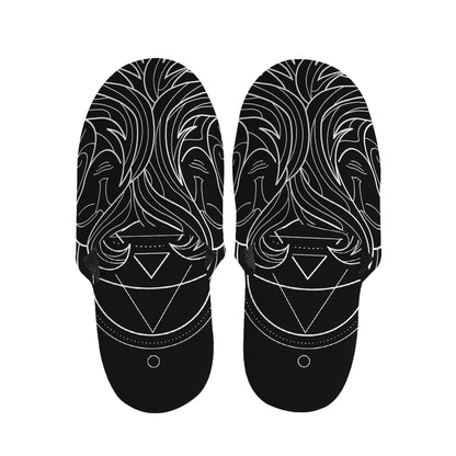 Black And White Gemini Sign Print Slippers