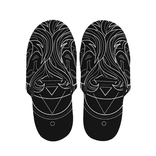 Black And White Gemini Sign Print Slippers