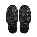 Black And White Gemini Sign Print Slippers