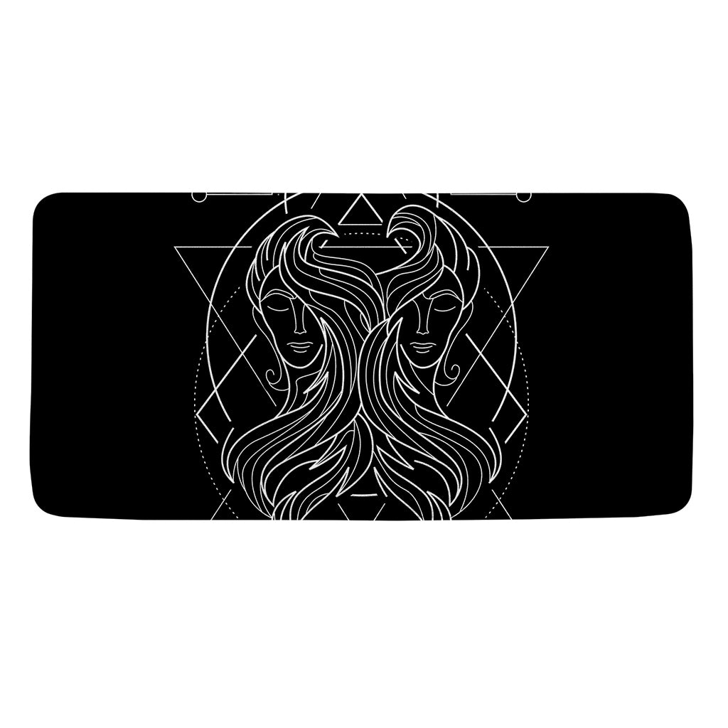Black And White Gemini Sign Print Towel