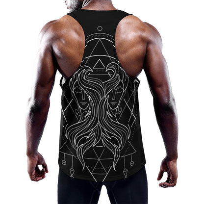 Black And White Gemini Sign Print Training Tank Top