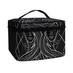 Black And White Gemini Sign Print Travel Makeup Bag