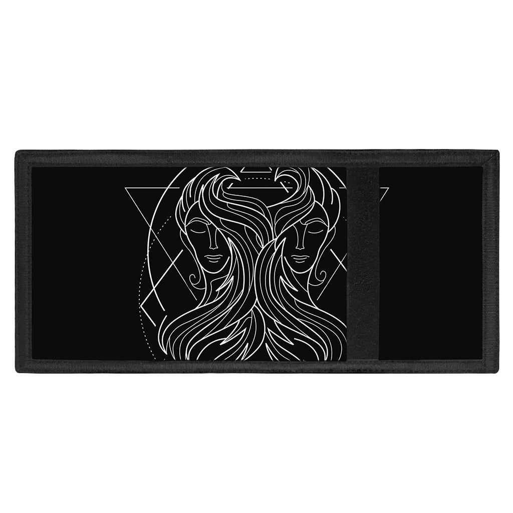 Black And White Gemini Sign Print Trifold Wallet
