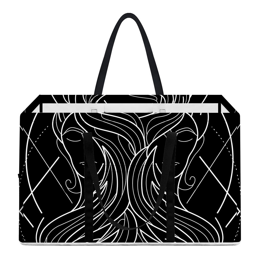 Black And White Gemini Sign Print Utility Tote Bag