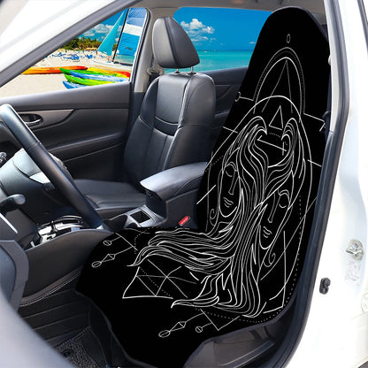Black And White Gemini Sign Print Waterproof Car Seat Cover