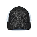 Black And White Gemini Sign Print White Mesh Trucker Hat
