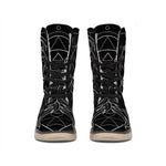 Black And White Gemini Sign Print Winter Boots