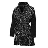 Black And White Gemini Sign Print Women's Bathrobe