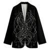 Black And White Gemini Sign Print Women's Cotton Blazer