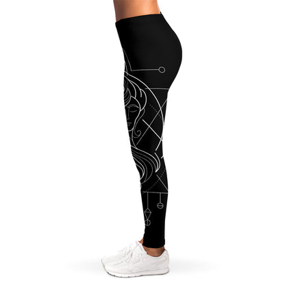 Black And White Gemini Sign Print Women's Leggings