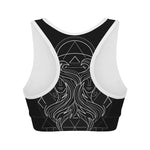 Black And White Gemini Sign Print Women's Sports Bra