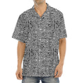 Black And White Geometric African Print Aloha Shirt