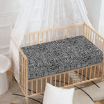 Black And White Geometric African Print Baby Crib Sheet