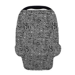 Black And White Geometric African Print Baby Seat Cover