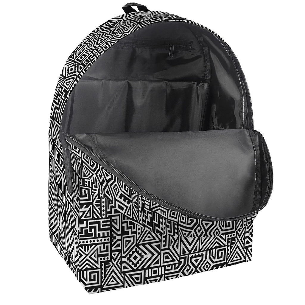 Black And White Geometric African Print Backpack
