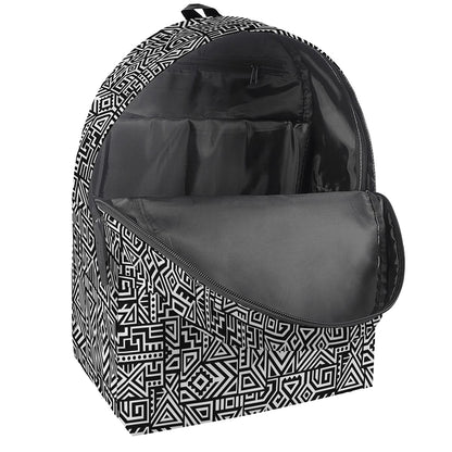 Black And White Geometric African Print Backpack