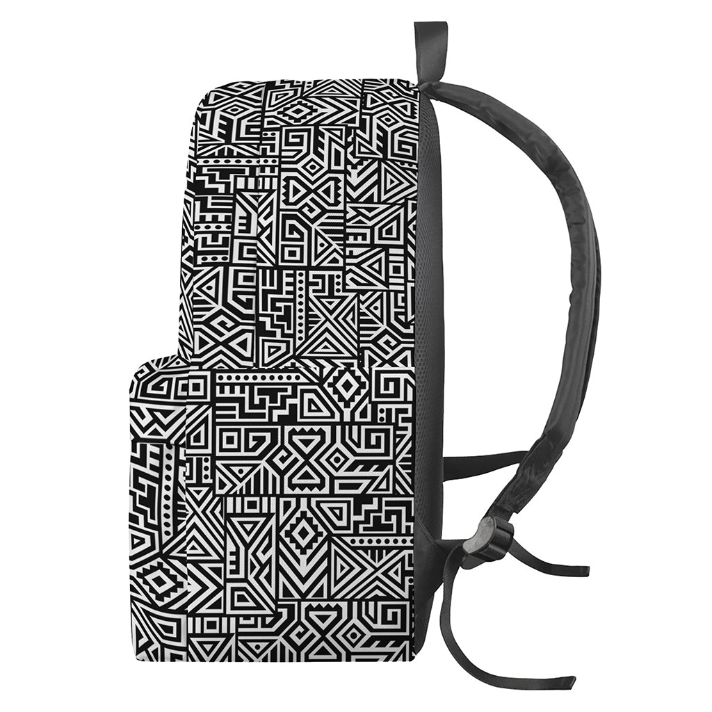 Black And White Geometric African Print Backpack