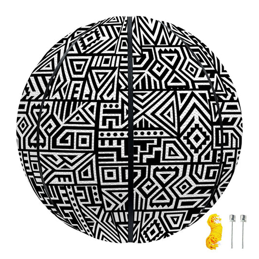 Black And White Geometric African Print Basketball